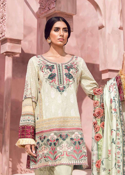 Tena Durrani Embroidered Lawn Unstitched 3 Piece Suit  - 04B Jahanara Green - Spring / Summert