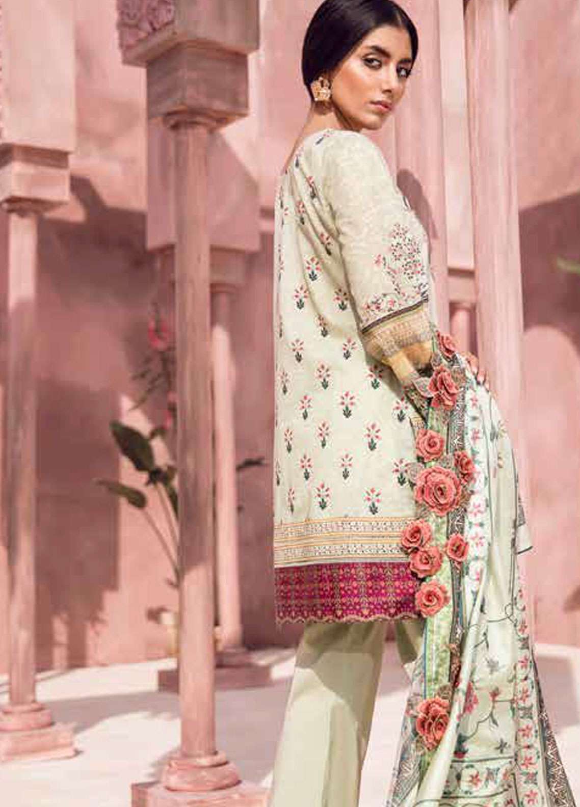 Tena Durrani Embroidered Lawn Unstitched 3 Piece Suit  - 04B Jahanara Green - Spring / Summert