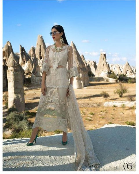 Zainab Chottani Luxury Embroidered Net 3 Piece Unstitched Dress – 05 Fleur Divoire