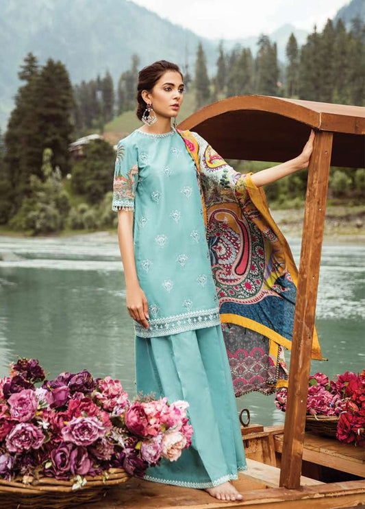 Mushk by Zara Shahjahan Luxury Embroidered Lawn Unstitched 3 Piece Suit - D5 Nazneen
