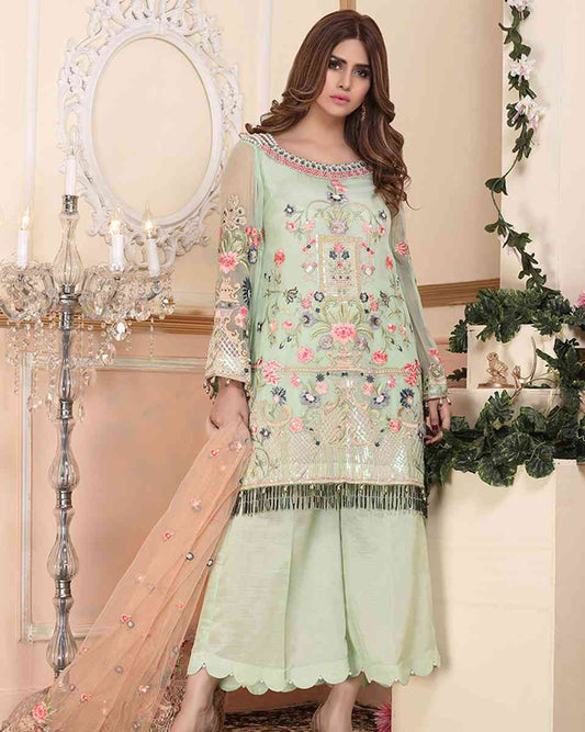Royal Lady by Adan Libas Embroidered Chiffon Unstitched 3 Piece Suit -  ZA 344 TREE OF WHISPER