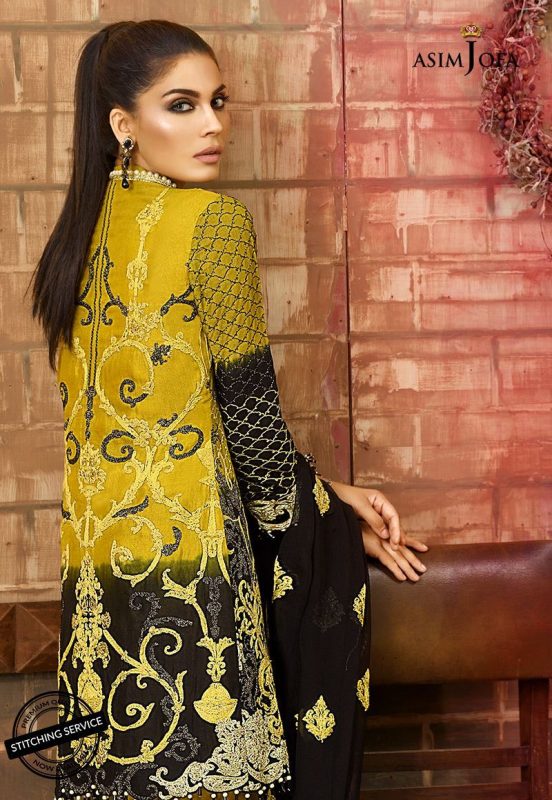 Asim Jofa Luxury Cotton Net Unstitched 3 Piece Suit – AJ 05B