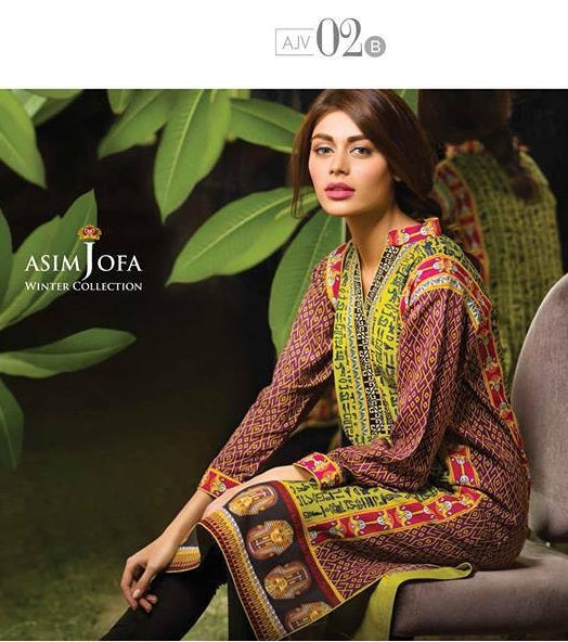 Asim Jofa Embroidered Viscose 2 piece Unstitch Suit – AJV 2B