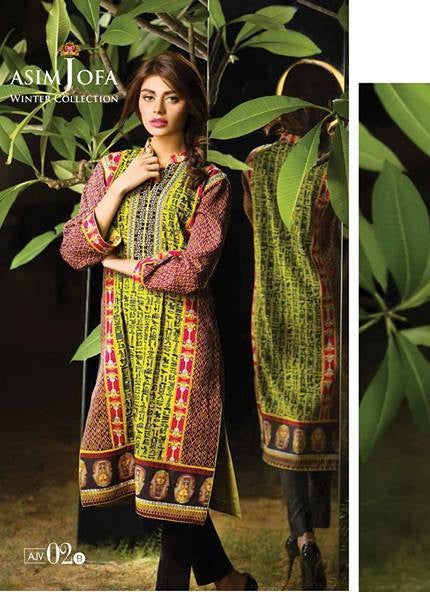 Asim Jofa Embroidered Viscose 2 piece Unstitch Suit – AJV 2B