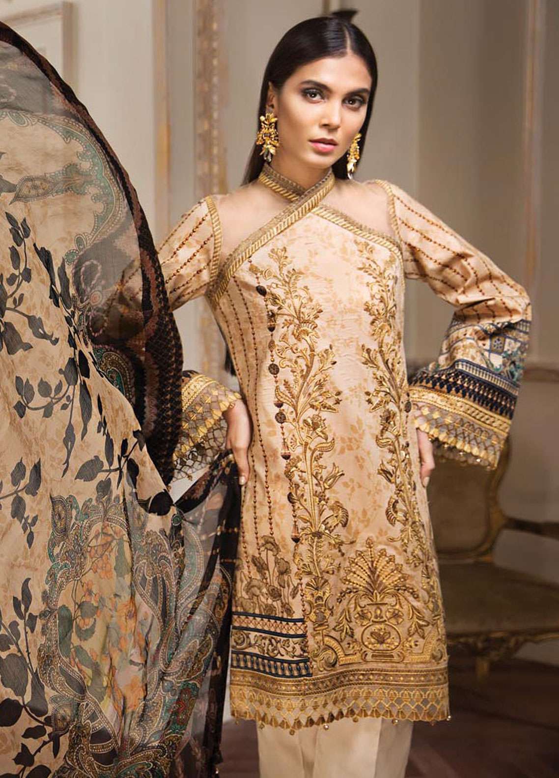 Anaya by Kiran Chaudhry Embroidered Lawn Unstitched 3 Piece Suit - 09 Gala - Summer Collection