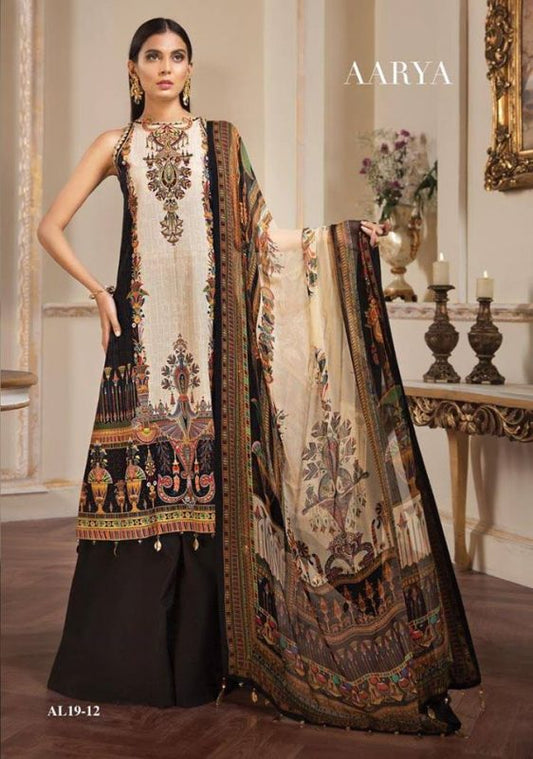 Anaya by Kiran Chaudhry Embroidered Lawn Unstitched 3 Piece Suit - 12