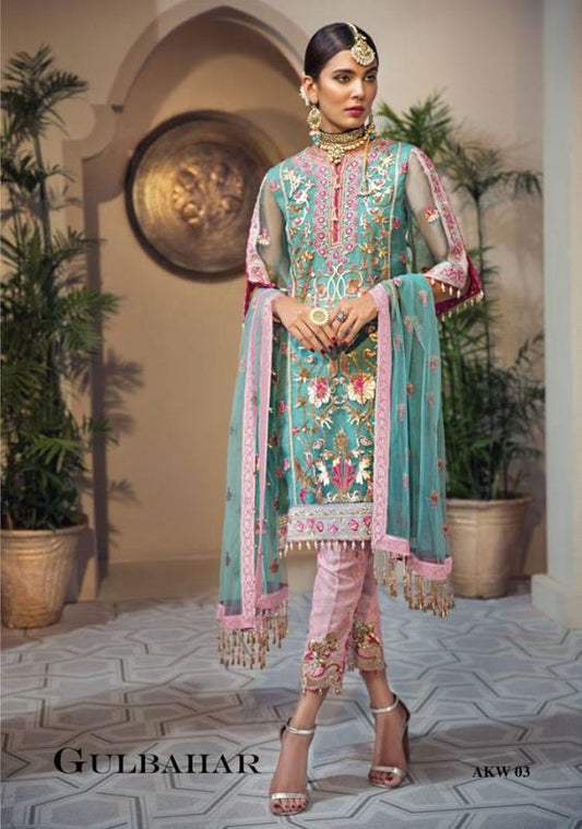 Anaya Luxury Embroidered Wedding 3 Piece Unstitched Dress - 03 Gulbahar