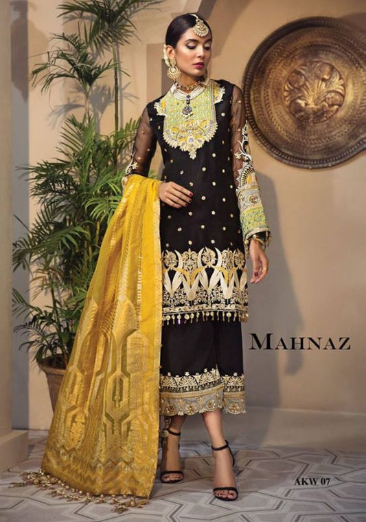 Anaya Luxury Embroidered Wedding 3 Piece Unstitched Dress - 07 Mahnaz