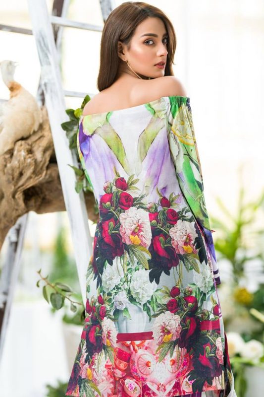 Asifa and Nabeel Embroidered Lawn Unstitched 3 Piece Suit - 2A Washes of Lavender