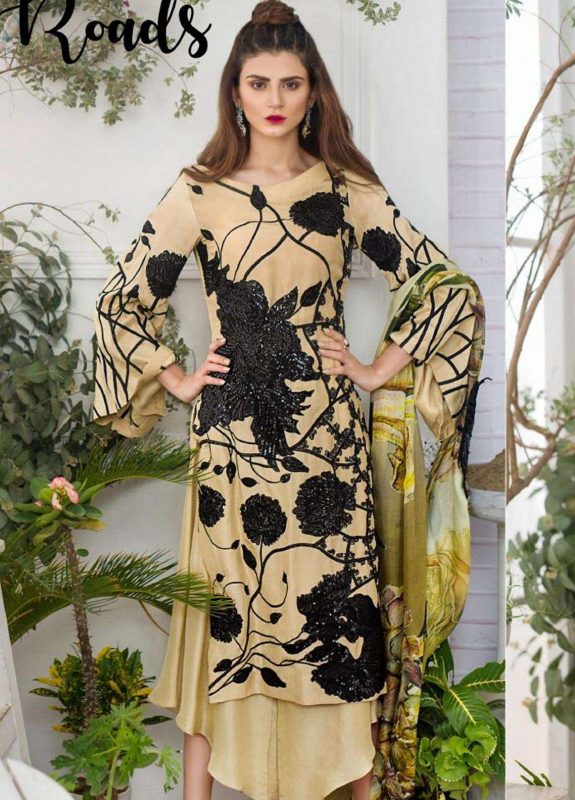Asifa and Nabeel Embroidered Festive Raw Silk Unstitched 3 Piece Suit - 04