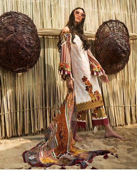 Ayesha Ibrahim Embroidered Lawn Unstitched 3 Piece Suit - 09 Dhalia