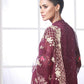 Azure Luxe Embroidered Chiffon 3 Piece Unstitched Suit - D-8 Berry Flake