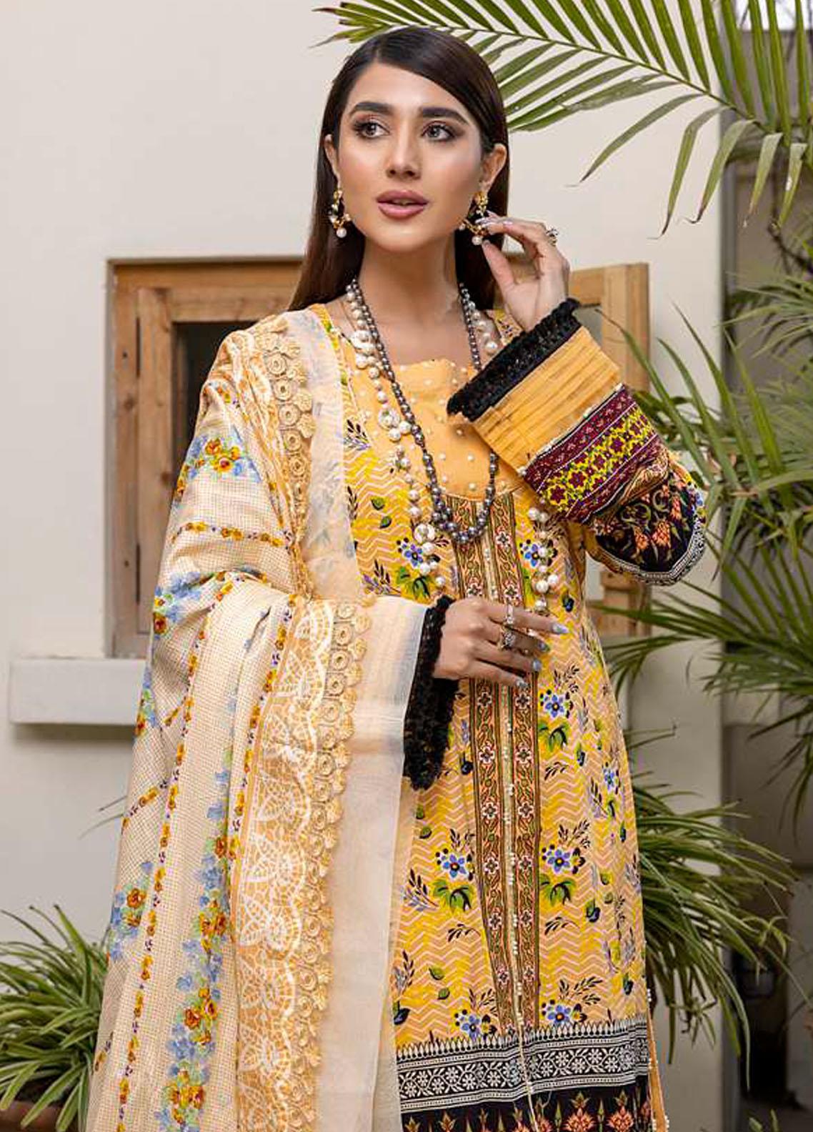 Monsoon Bahar By Al Zohaib Printed Lawn Suits Unstitched 3 Piece - 1A - Summer Collection