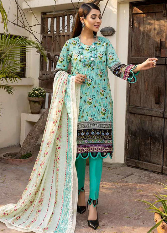 Monsoon Bahar By Al Zohaib Printed Lawn Suits Unstitched 3 Piece - 1B - Summer Collection