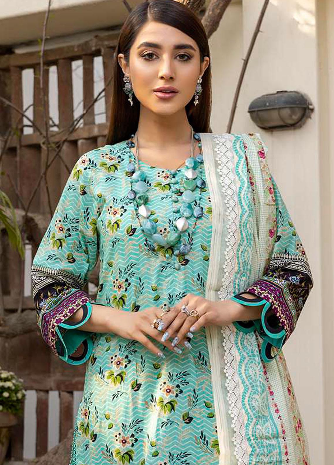 Monsoon Bahar By Al Zohaib Printed Lawn Suits Unstitched 3 Piece - 1B - Summer Collection