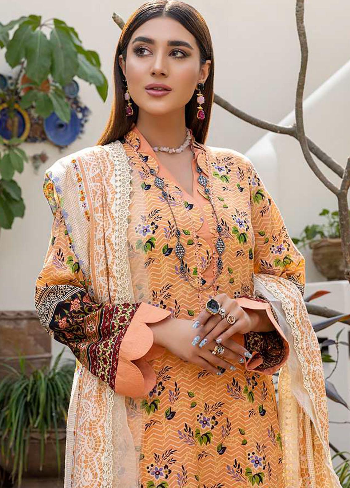 Monsoon Bahar By Al Zohaib Printed Lawn Suits Unstitched 3 Piece - 1C - Summer Collection