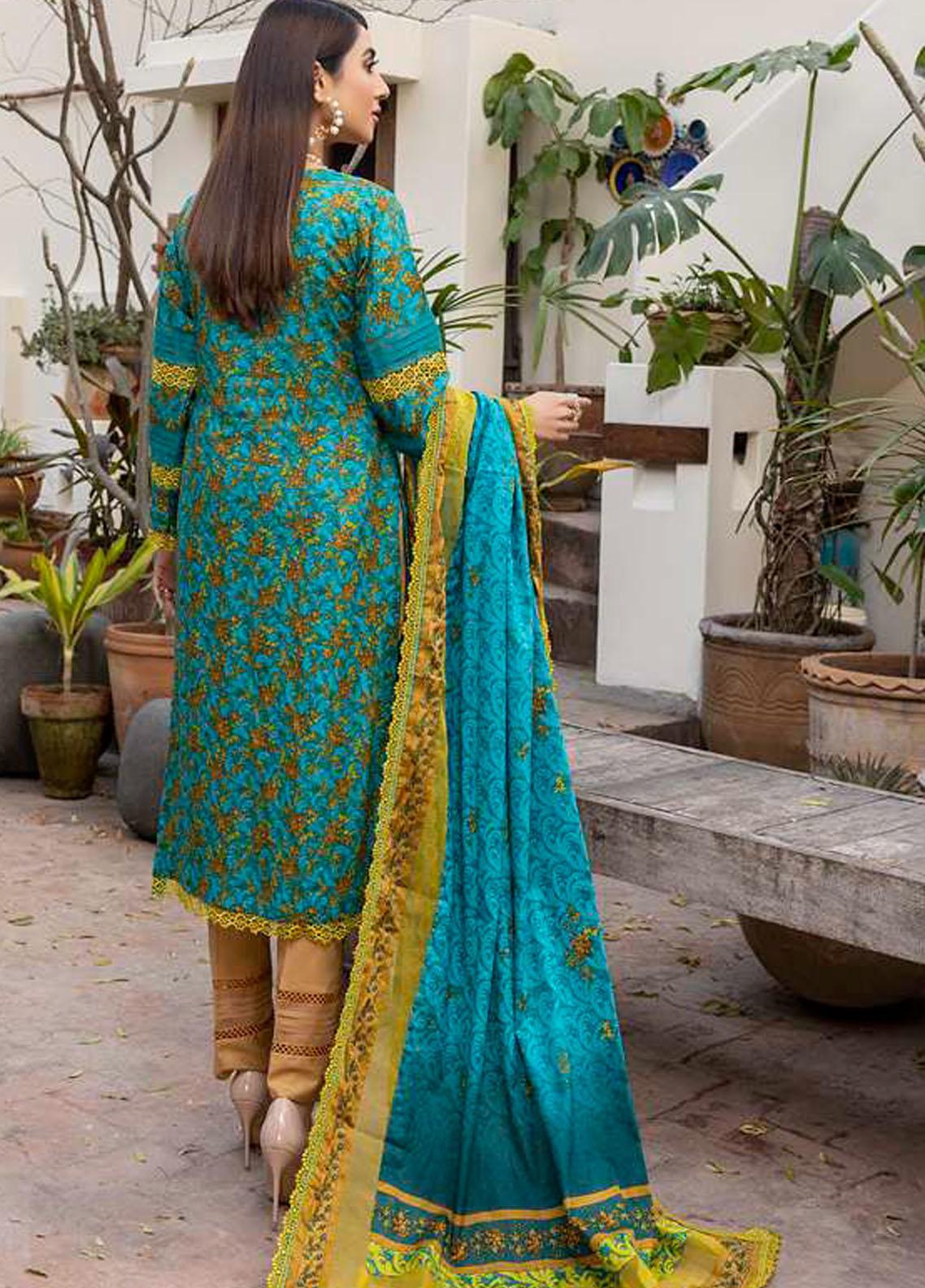 Monsoon Bahar By Al Zohaib Printed Lawn Suits Unstitched 3 Piece - 2A - Summer Collection