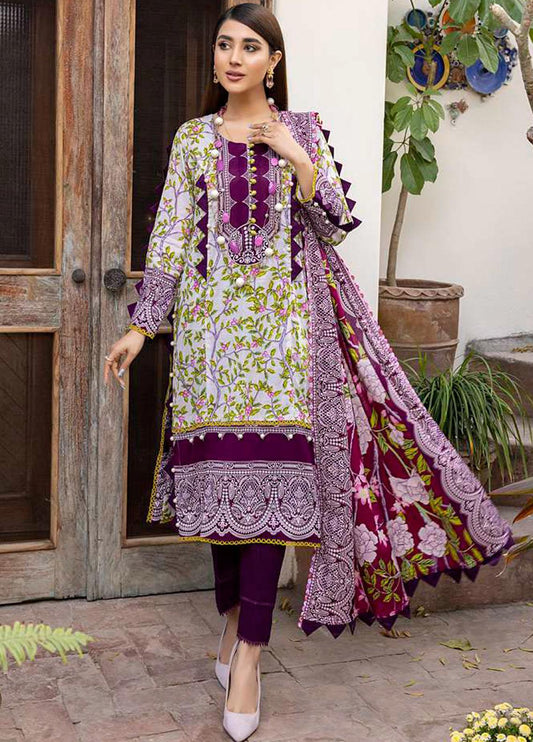 Monsoon Bahar By Al Zohaib Printed Lawn Suits Unstitched 3 Piece - 3B - Summer Collection