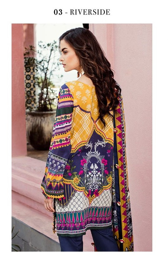 Baroque Embroidered Summer Lawn Unstitched 3 Piece Suit - 03 Reverside