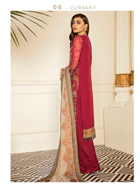 Baroque Chantelle Embroidered Chiffon Unstitched 3 Piece Suit - 06