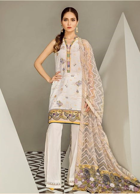 Baroque Embroidered Eid Lawn Unstitched 3 Piece Suit - BL 10
