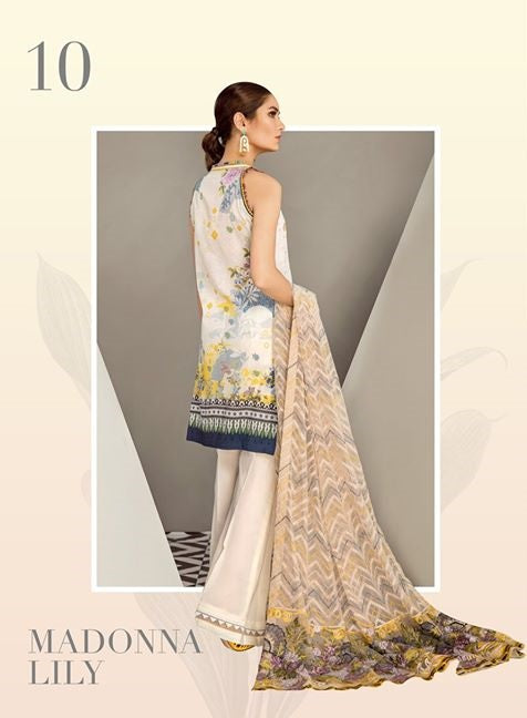 Baroque Embroidered Eid Lawn Unstitched 3 Piece Suit - BL 10