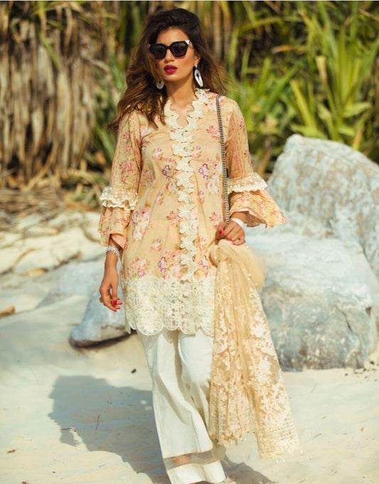 Carnation by Rang Rasiya Embroidered Lawn Unstitched 3 Piece Suit - 1011A