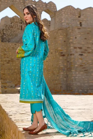Gul Ahmed Digital Printed Chunri Lawn Unstitched 3 Piece Suit - CL 1200-A