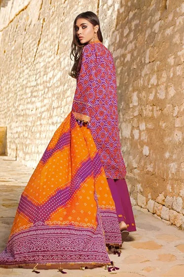 Gul Ahmed Digital Printed Chunri Lawn Unstitched 3 Piece Suit - CL 1225-A