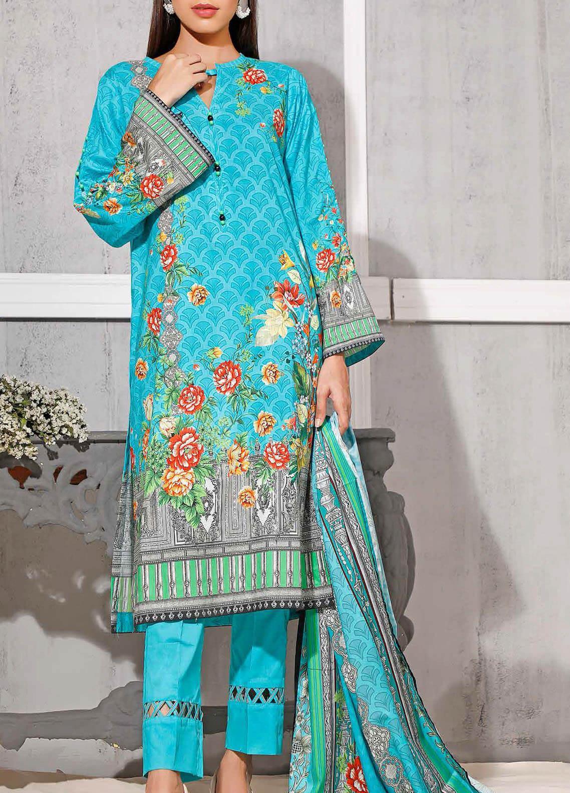 Gul Ahmed Digital Printed Mid Summer Lawn Unstitched 3piece Dress - CLP 55
