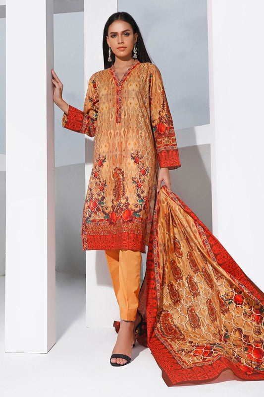 Gul Ahmed Digital Printed Mid Summer Lawn Unstitched 3piece Dress - CLP 67