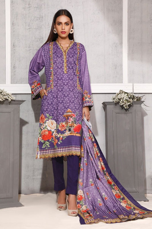 Gul Ahmed Digital Printed Mid Summer Lawn Unstitched 3piece Dress - CLP 70