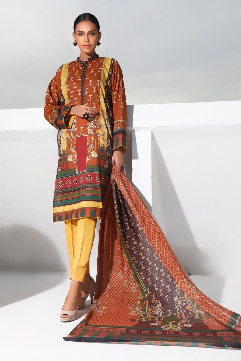 Gul Ahmed Digital Printed Mid Summer Lawn Unstitched 3piece Dress - CLP 72