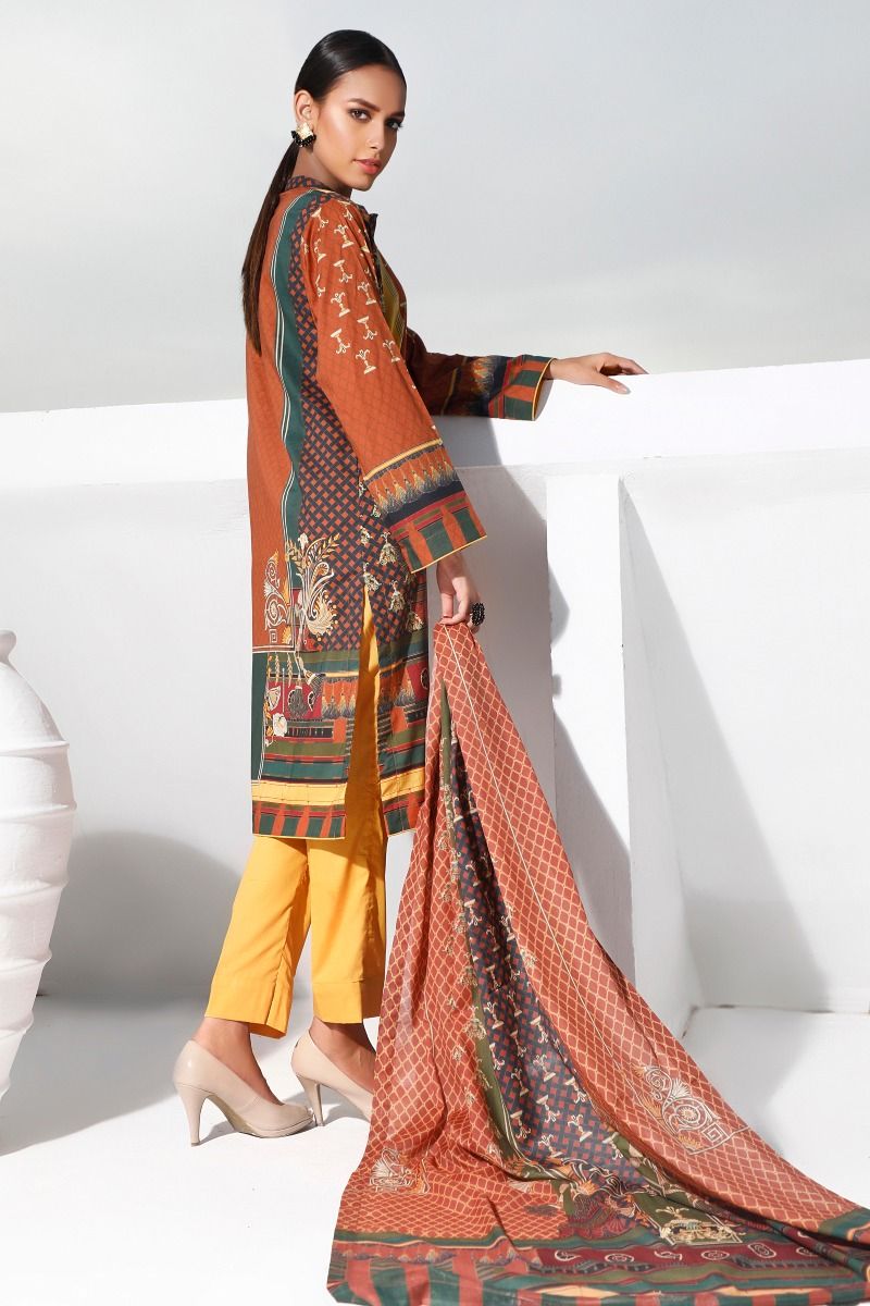 Gul Ahmed Digital Printed Mid Summer Lawn Unstitched 3piece Dress - CLP 72