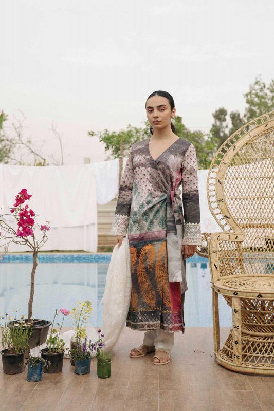 COCO Embroidered Lawn Unstitched Suit - 8B