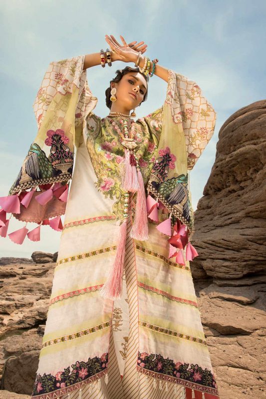 Crimson Luxury Embroidered Lawn Unstitched 3 Piece Suit - 3A