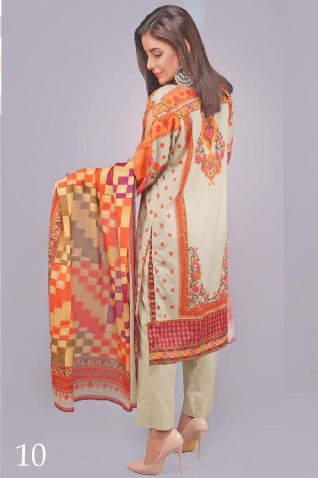 Deeba by Shariq Textile Digital Printed Lawn 3 Piece Unstitched Dress - 10