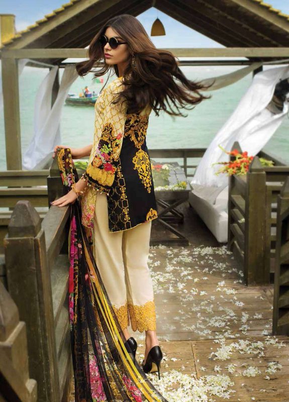 Doric by Reemal Khan Embroidered Lawn Unstitched 3 Piece Suit - 05