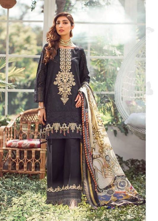 Elaf Luxury Embroidered Lawn Unstitched 3 Piece Suit - ELL 02