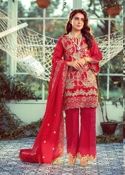 Elaf Luxury Embroidered Lawn Unstitched 3 Piece Suit - ELL 07