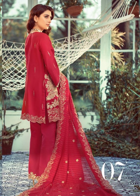 Elaf Luxury Embroidered Lawn Unstitched 3 Piece Suit - ELL 07