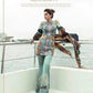 Erum Khan Luxury Embroidered Eid Chiffon Unstitched 3 Piece Suit - EK 09
