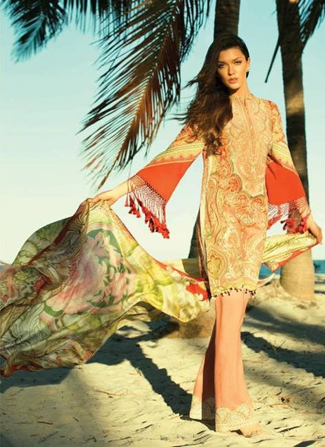 Faraz Manan Embroidered Lawn Unstitched 3 Piece Suit - 11