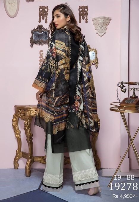 Firdous Embroidered Eid Lawn Unstitched 3 Piece Suit - EE 19278