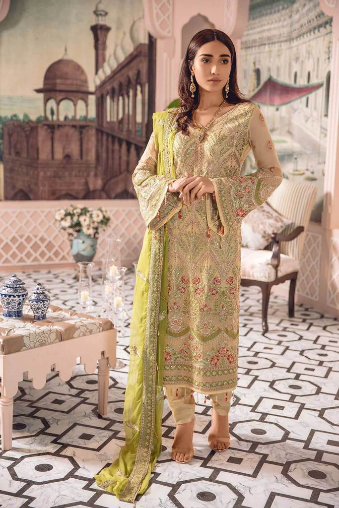 Maryum N Maria Premium Chiffon Unstitched 3 Piece Suit - FE-04