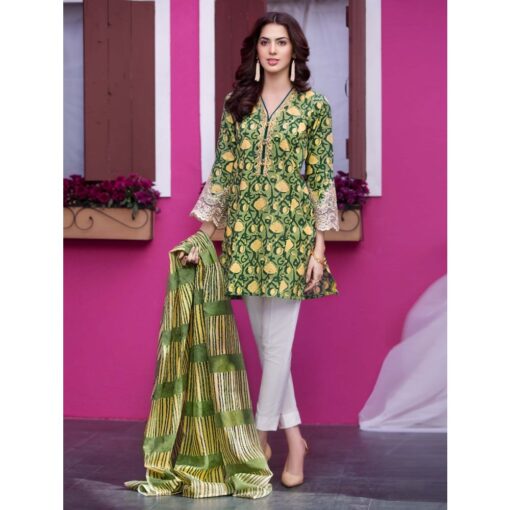 Ethenic Embroidered Lawn 2pc Unstitched dress by Gul Ahmed - TL 102B (2PC)