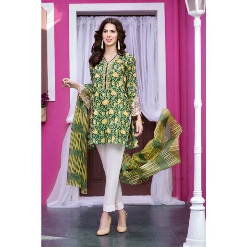 Ethenic Embroidered Lawn 2pc Unstitched dress by Gul Ahmed - TL 102B (2PC)