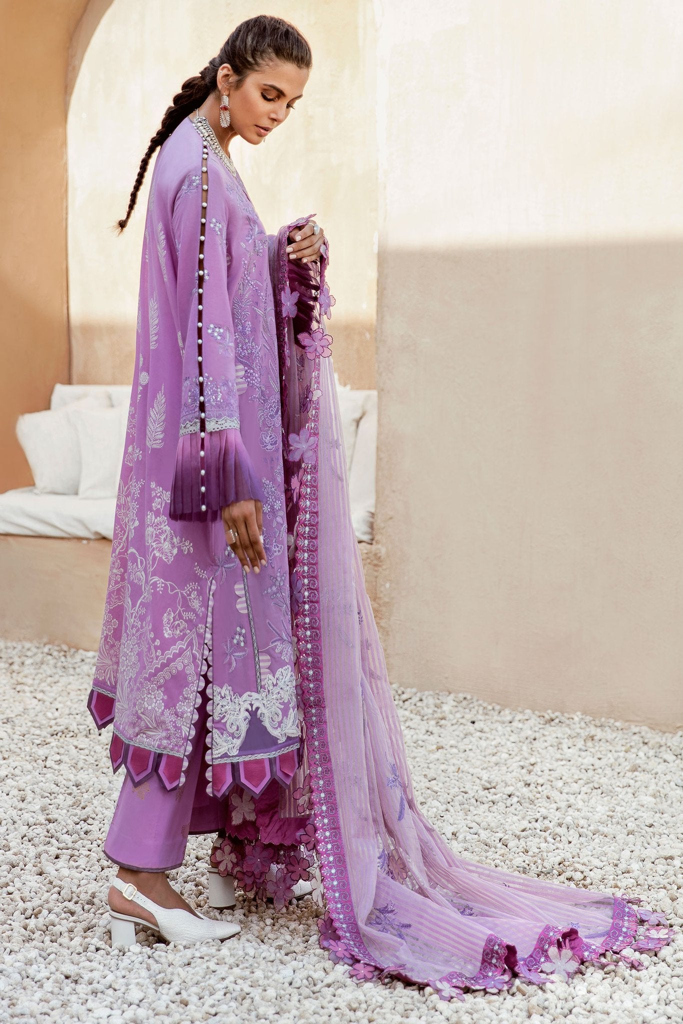 Elan Festive Embroidered Lawn Unstitched 3 Piece Suit - EF 08 WISTER