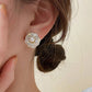Faux Pearl Flower Stylish Stud Earrings - HDJ 124