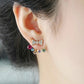 Bow Style Gemstone Stud Earrings - HDJ 014
